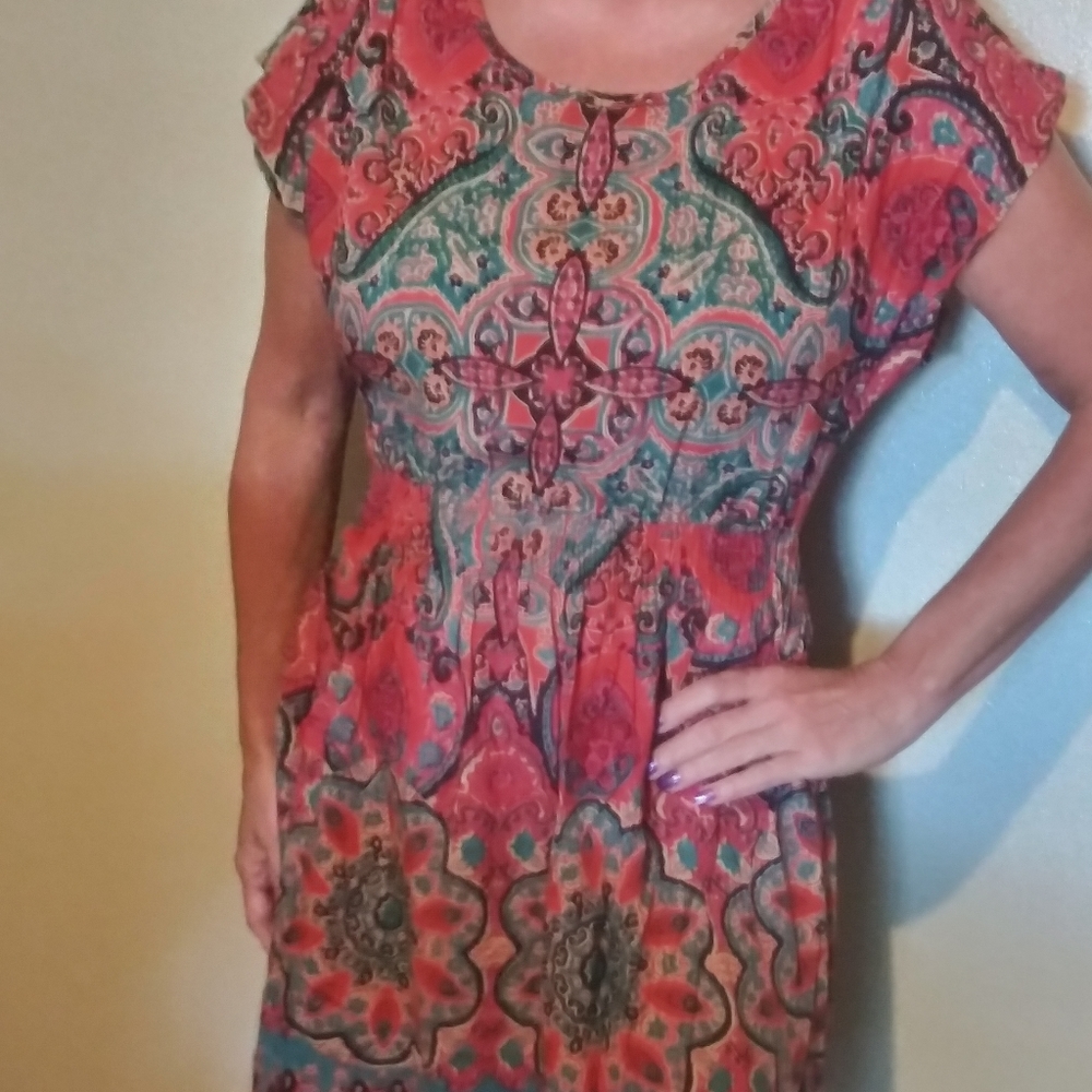 Angie Rich print Summer Dress